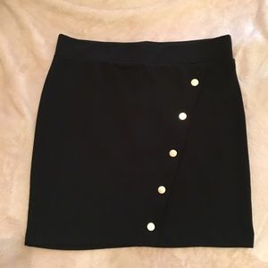 Bodycon Mini Skirt W/Buttons